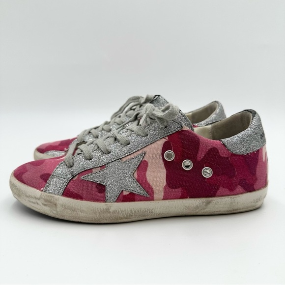 Golden Goose Pink Camo Superstar Shoes - Picture 6 of 10